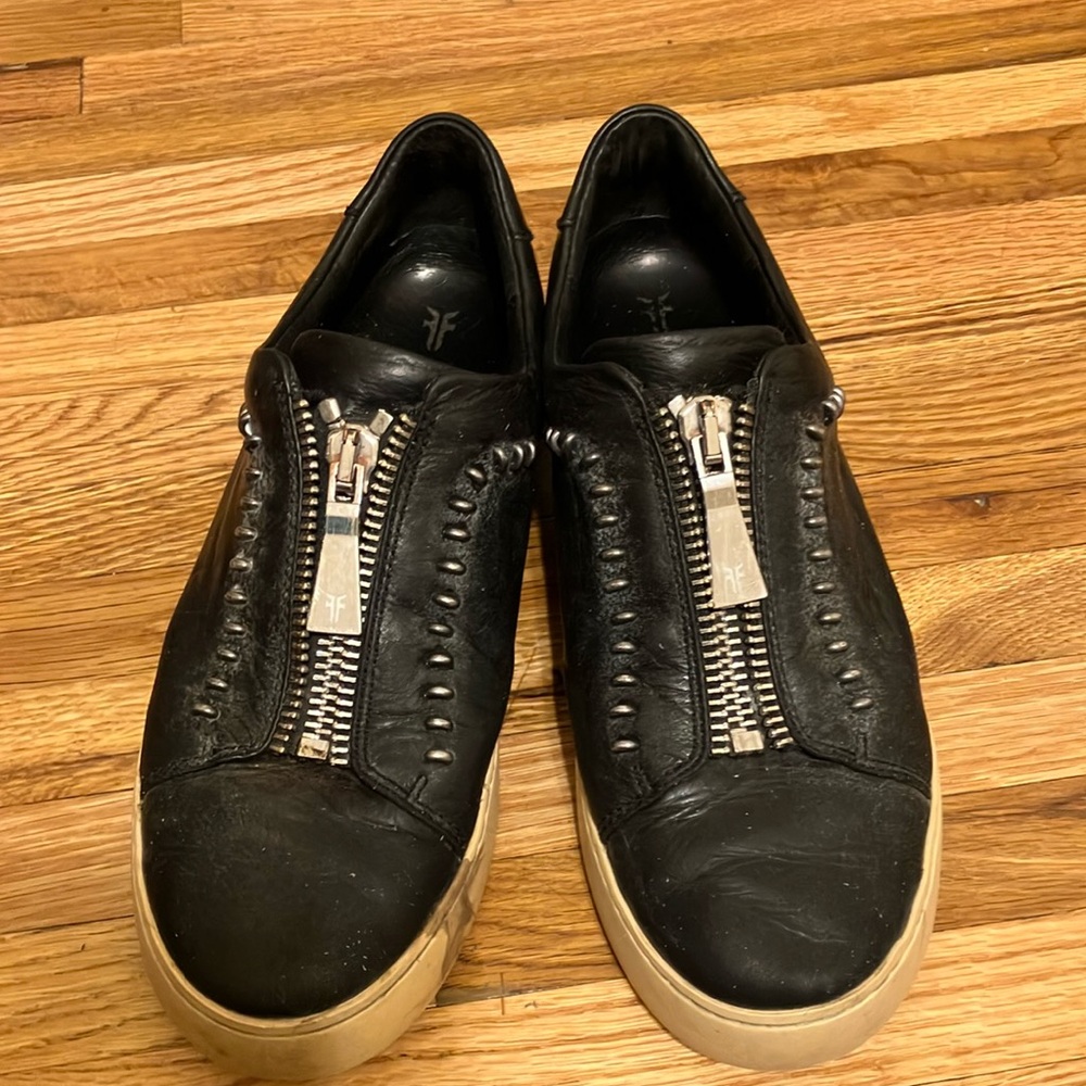 Leather Frye slip ons size 9
